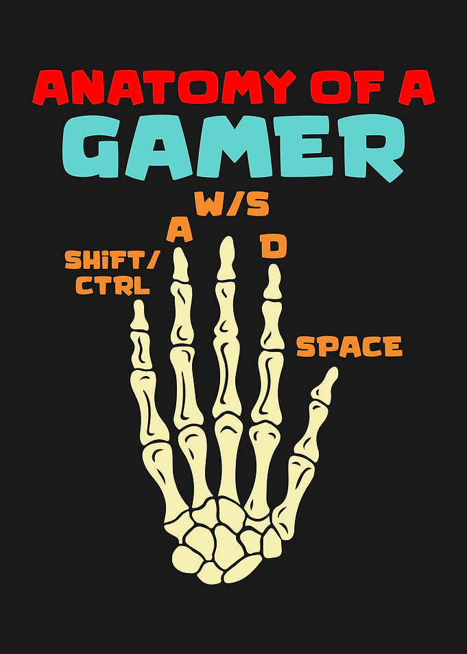 Anatomy of a Gamer Skeleton Hand Gaming