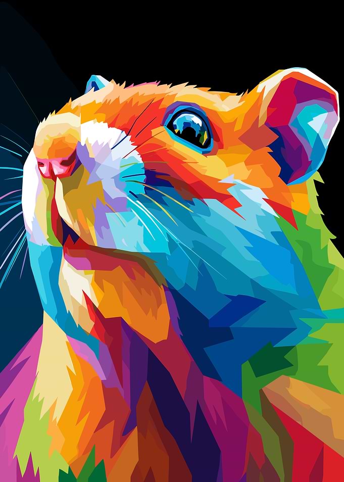 Colorful Groundhog Pop Art Portrait