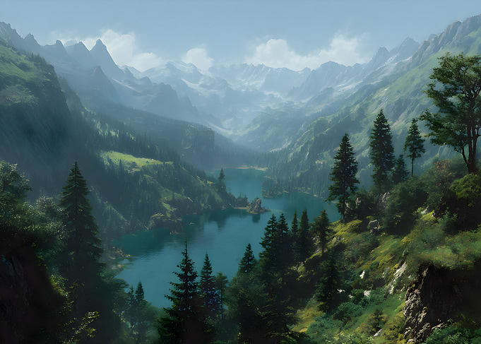Mountain Lake Landscape