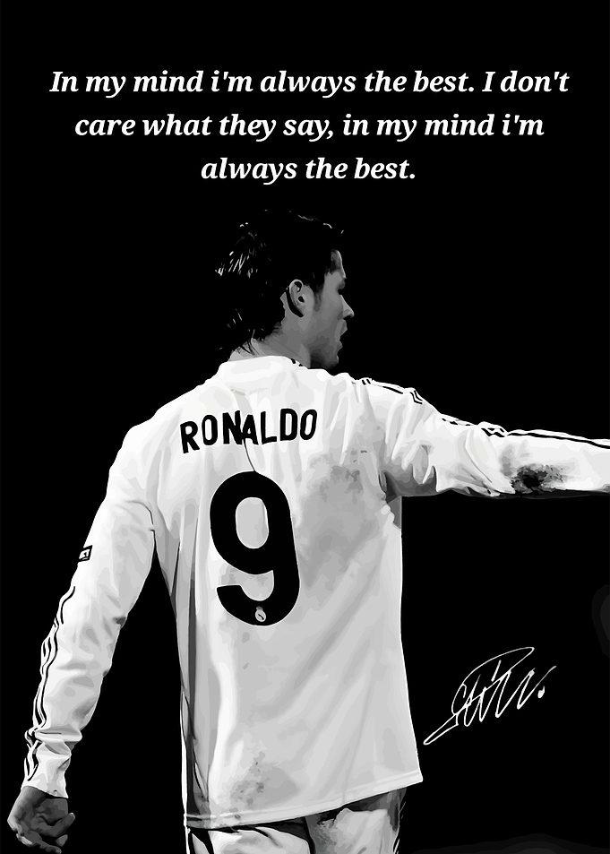 Cristiano Ronaldo Black and White Portrait