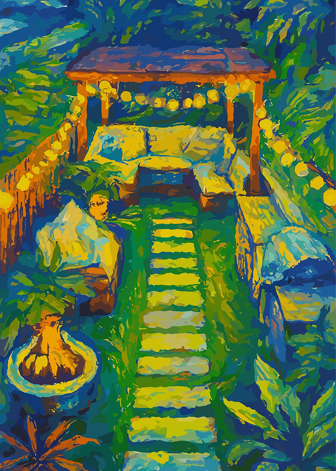 Vibrant Garden Retreat Painting