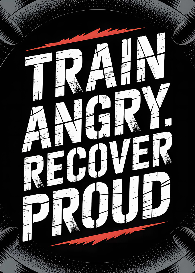 Train Angry Recover Proud Motivational Poster