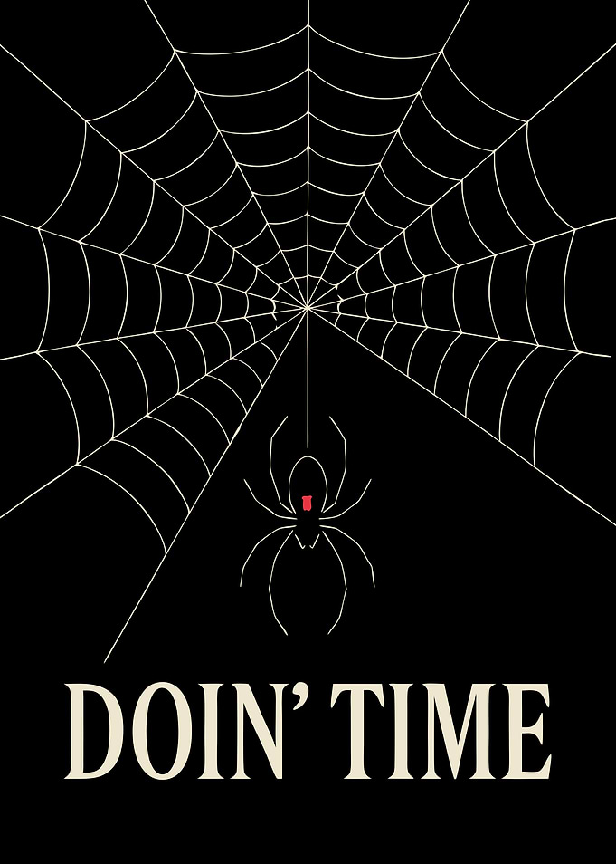 Spiderweb with Black Widow and Text