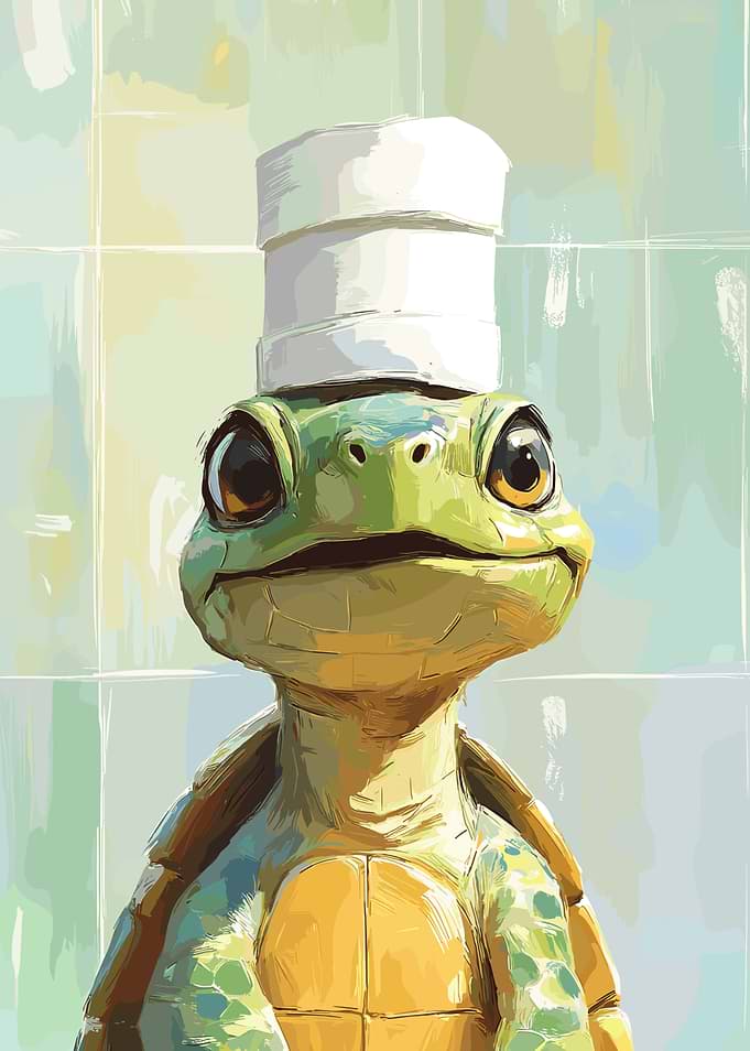 Chef Turtle Illustration