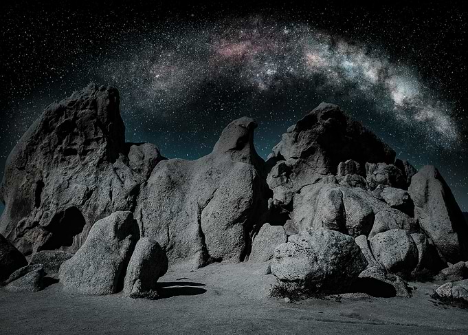 Milky Way over Rocky Landscape