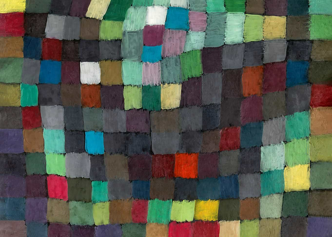 Abstract Colorful Square Grid Painting