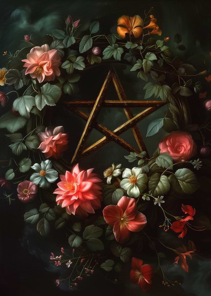 Floral Pentagram Wreath