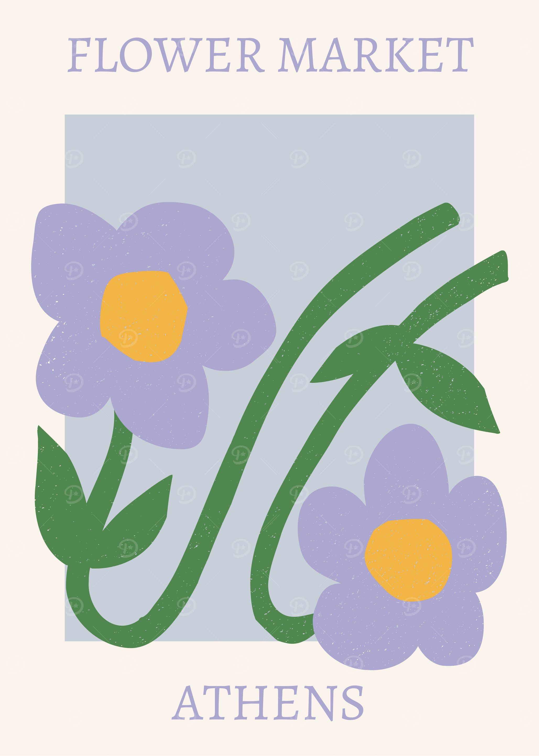 Flower Market Athens Minimalist Art Print