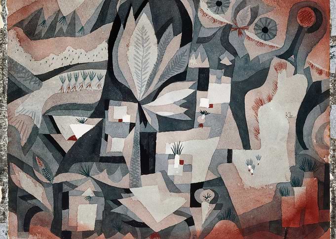 Abstract Landscape Watercolor Painting by Klee, paul klee paintings