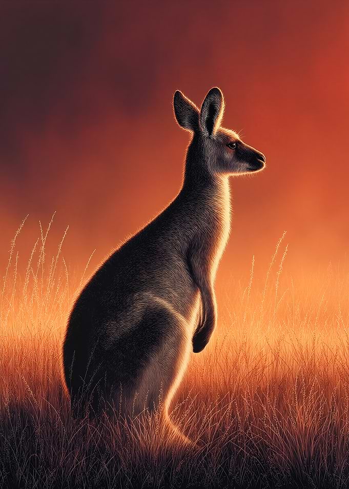 Kangaroo in Golden Light