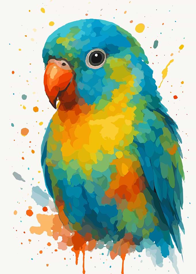 Colorful Parrot Watercolor