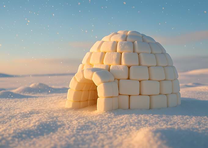 Marshmallow Igloo in a Sugar Coated Sunset