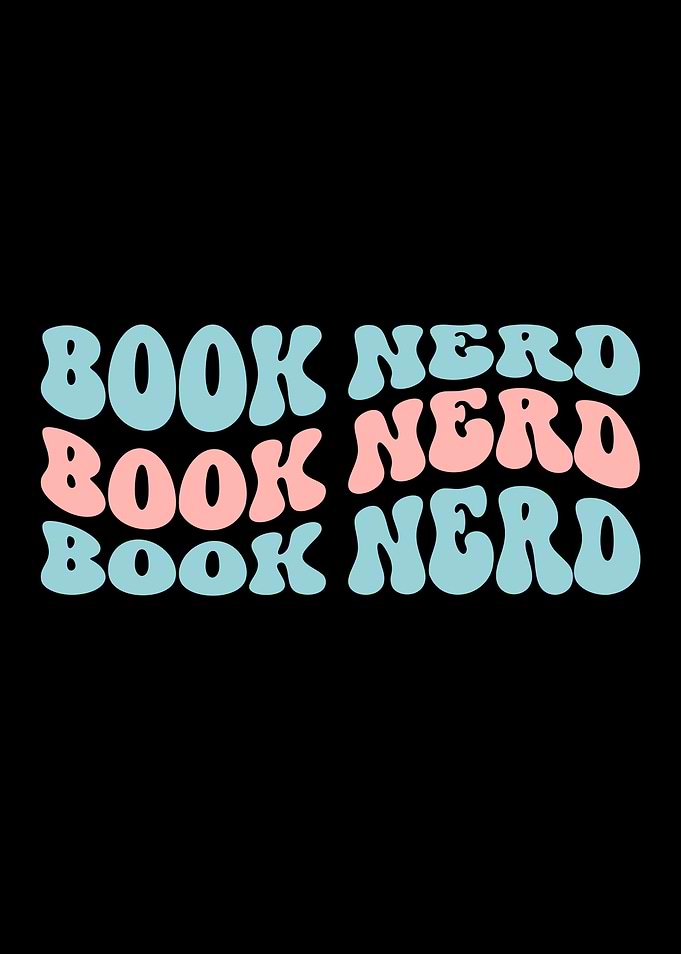 Book Nerd Retro Text Art