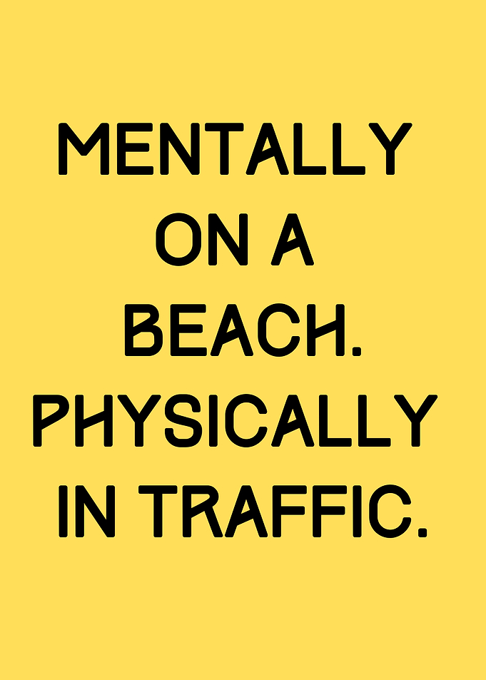 Mentally on a beach text art