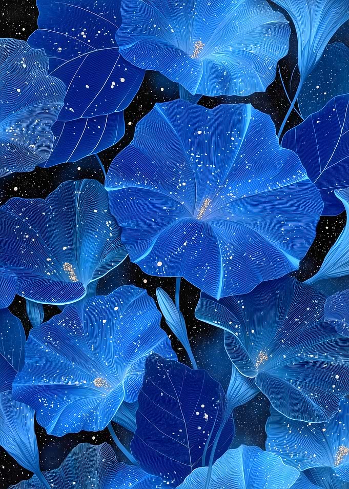 Floral night sky flowers starry lights