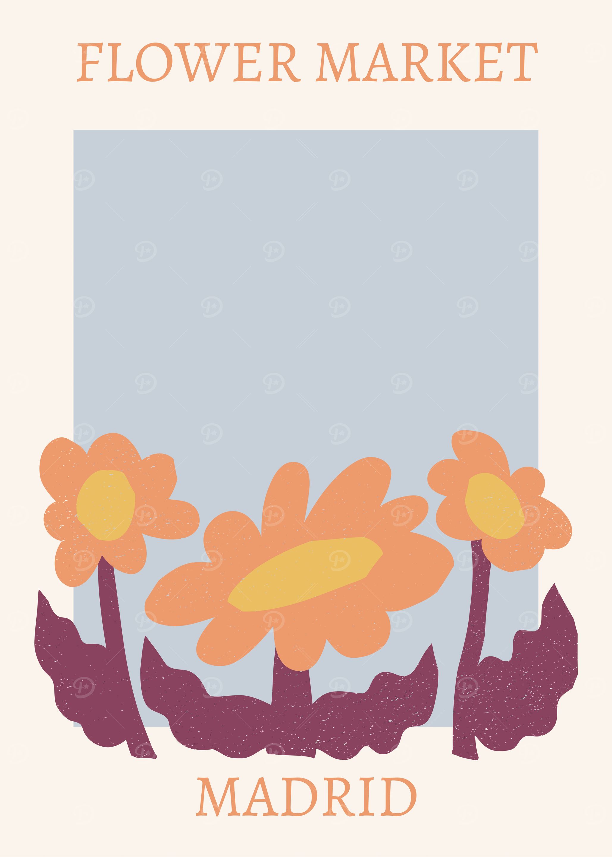 Flower Market Madrid Minimalist Art