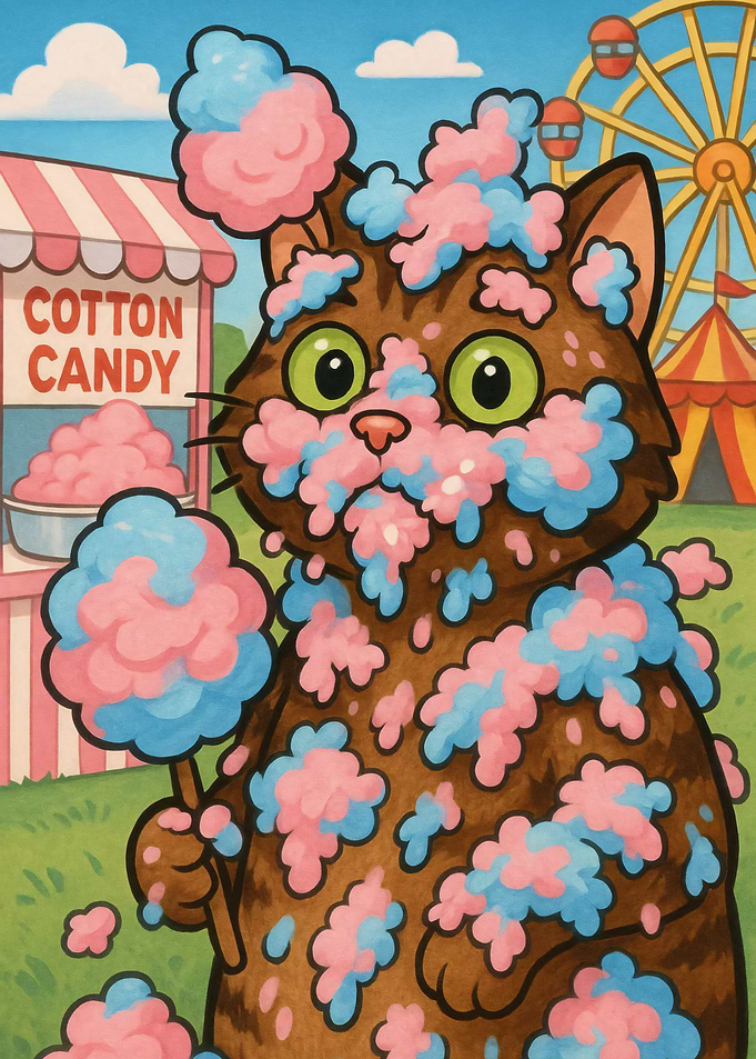 Cat in Cotton Candy