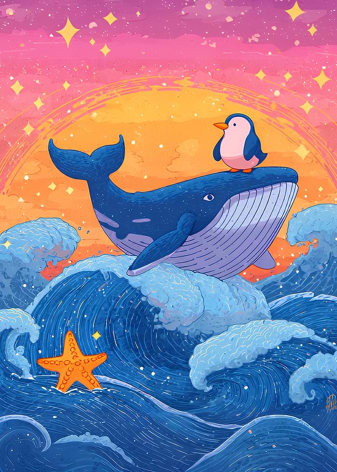 Whale, Penguin, and Starfish Ocean Adventure