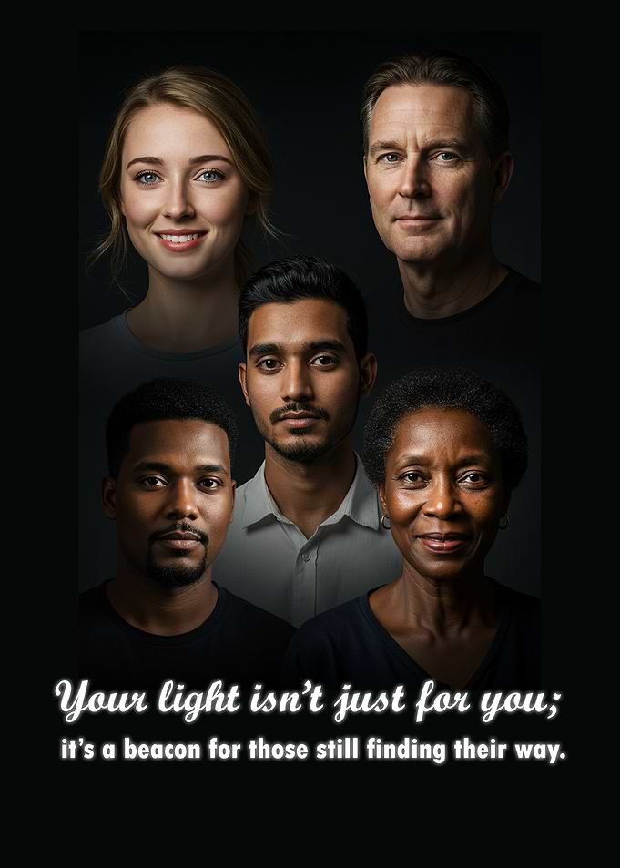 Diverse Group Portrait with Inspirational Quote