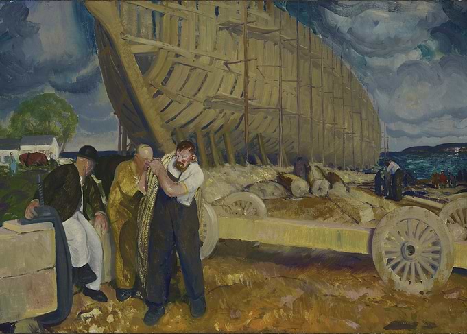 Shipbuilding Scene Painting