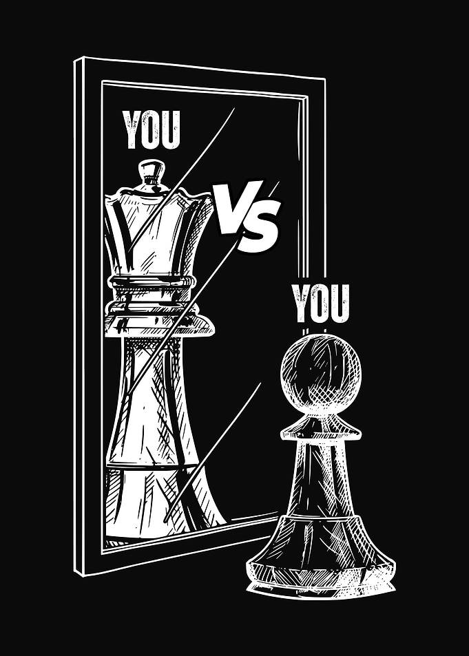 Chess Piece Reflection: You vs You
