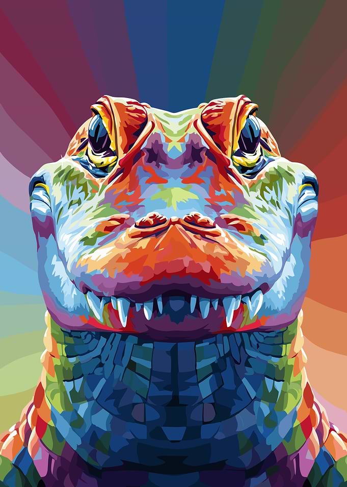 Colorful Alligator Portrait