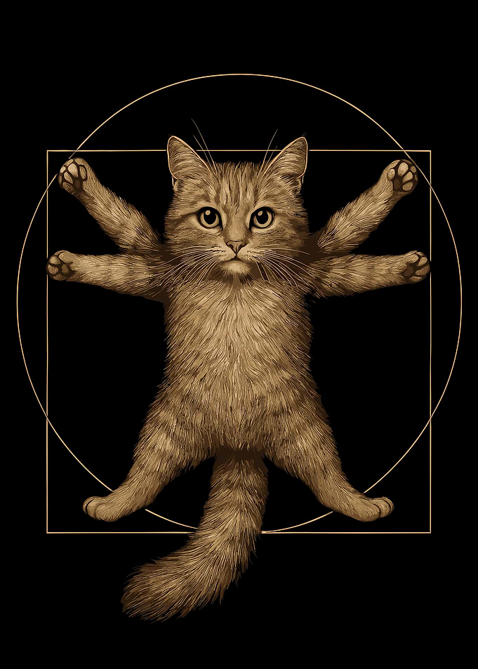Vitruvian Cat Art