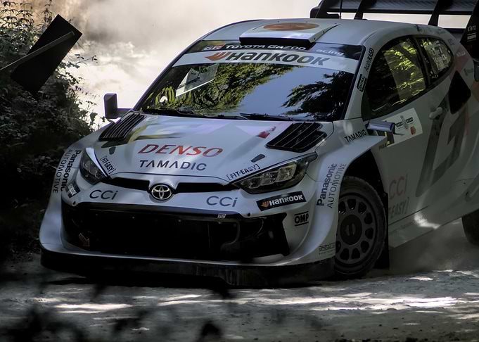 Toyota Yaris Rally Car in Action