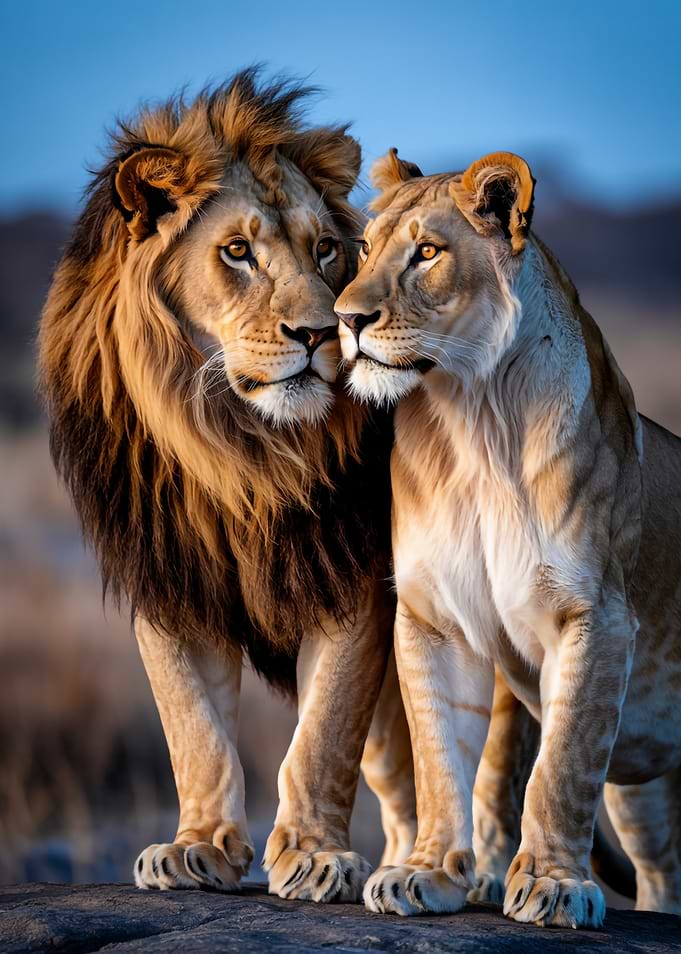 Lion and Lioness Portrait