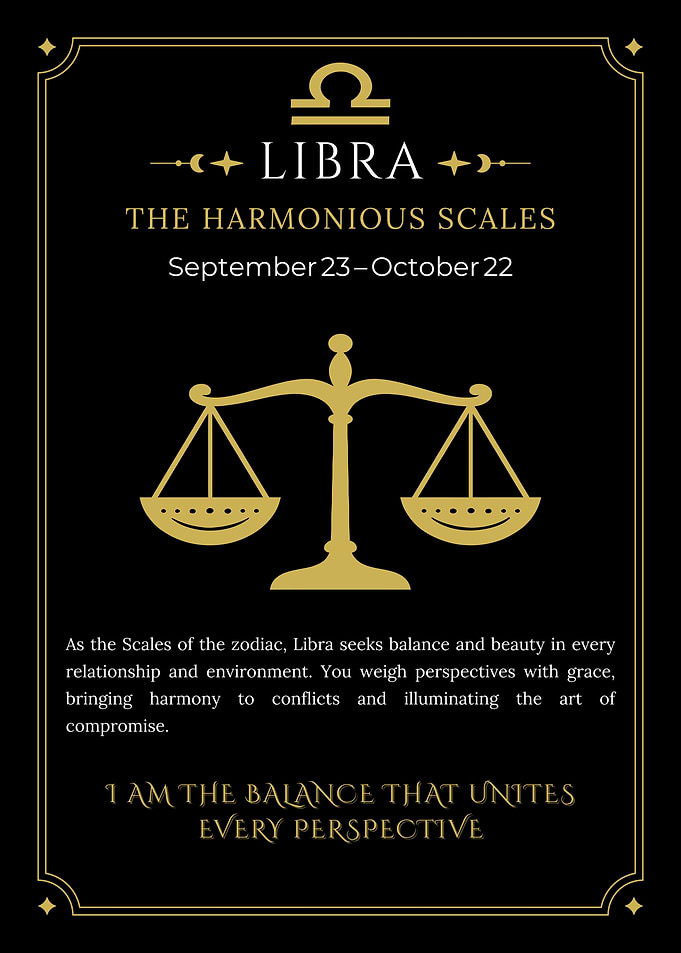 Libra Zodiac Star Sign Scales Balance Harmony Horoscope Poster