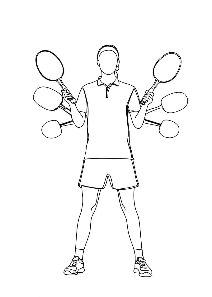 Badminton Player Minimalist Line Art