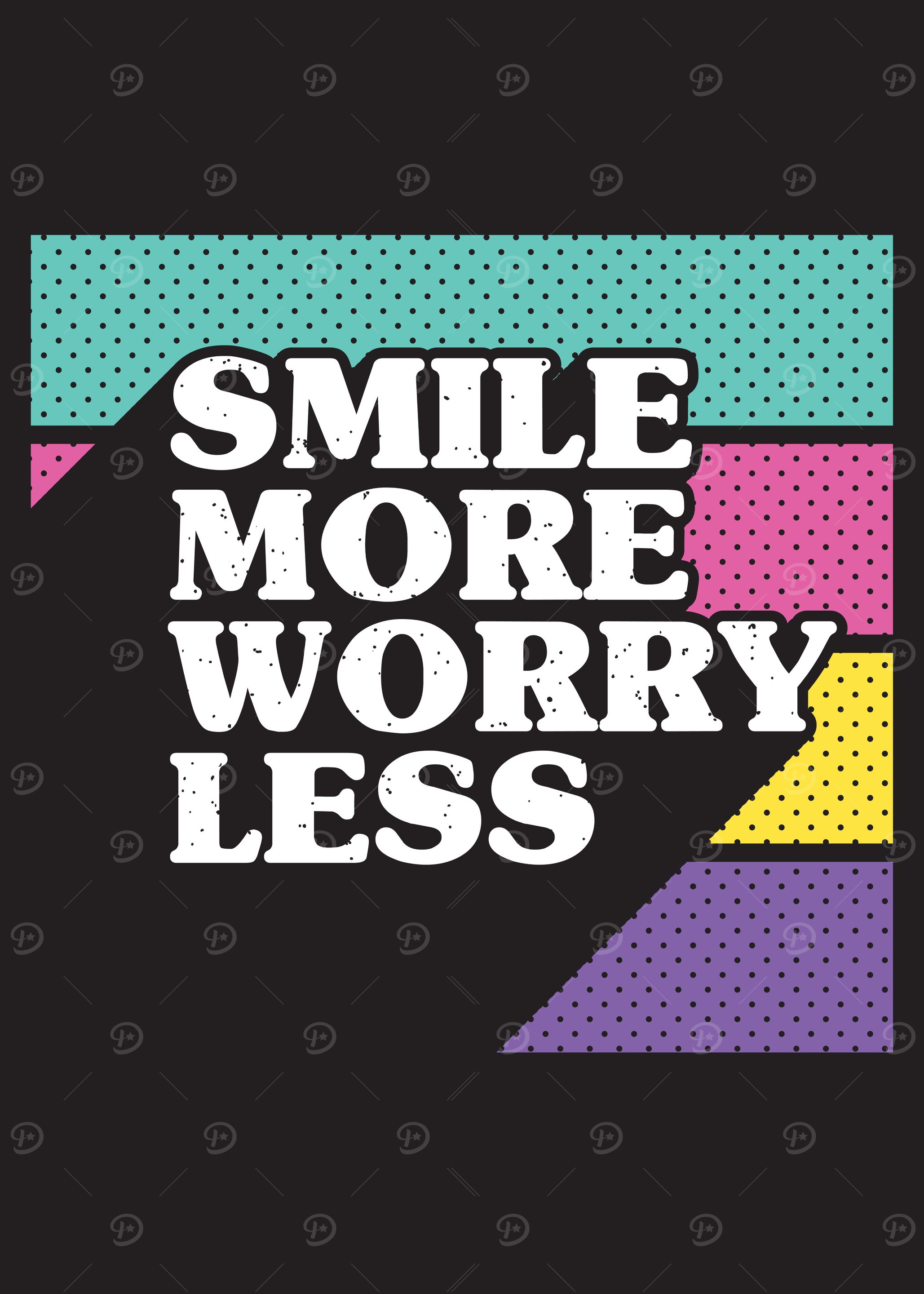 Smile More Worry Less Graphic Art