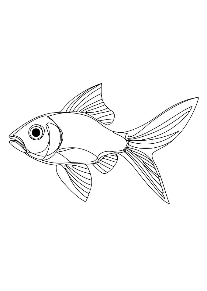 Goldfish Minimalist Line Art