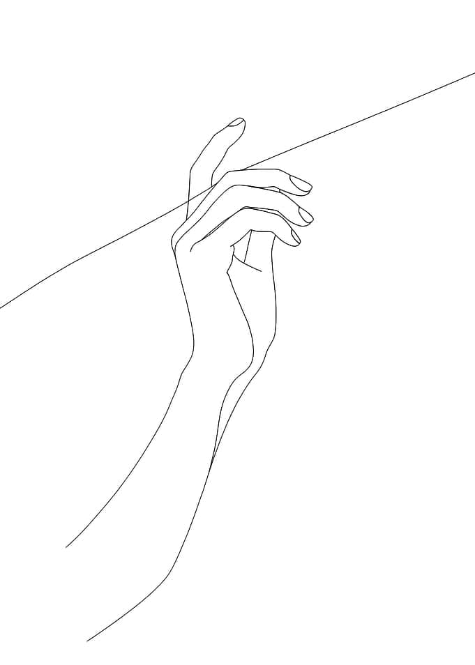 Minimalist Hand Line Art