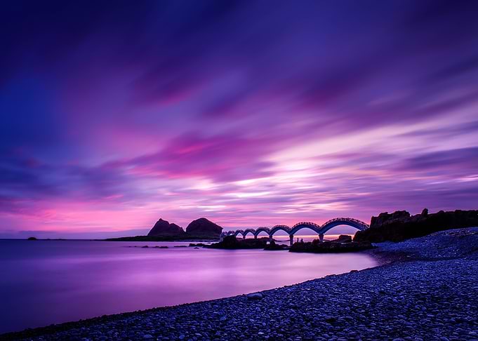 sanxiantai bridge at sunrise