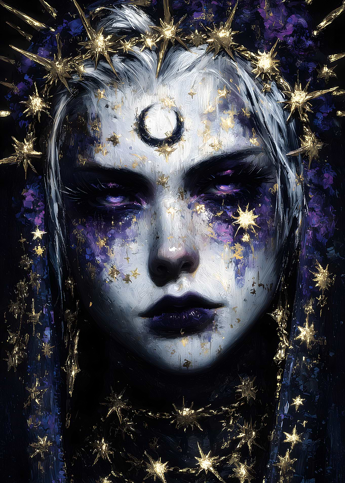 Celestial Woman with Moon and Stars