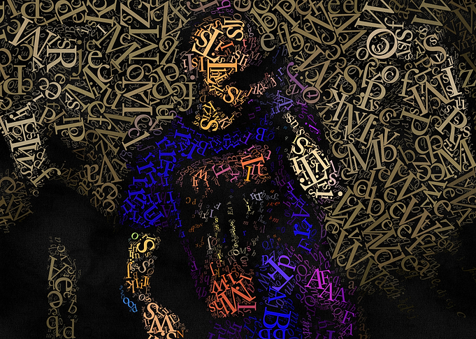 Abstract Figure Made of Letters