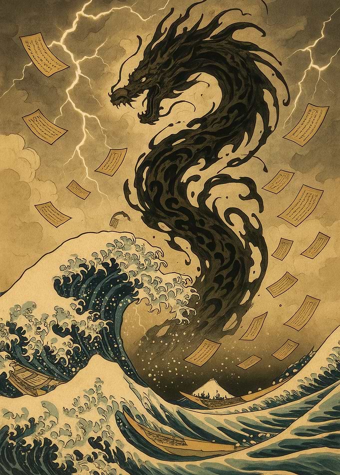 Dragon over the Great Wave
