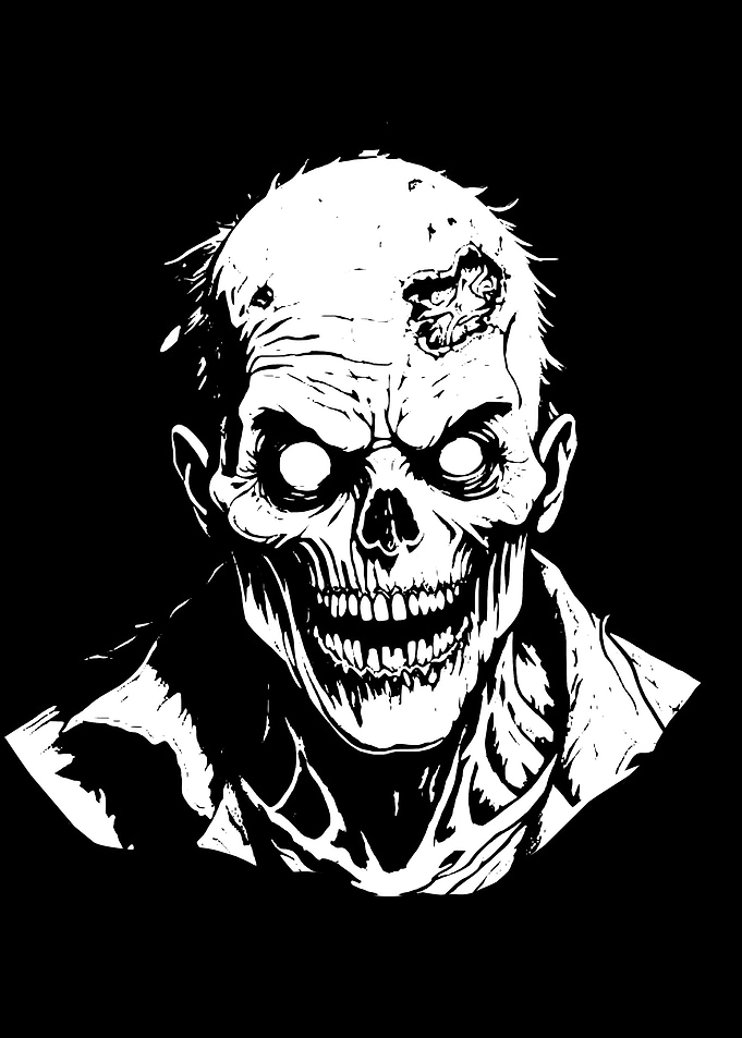 Monochrome Zombie Portrait