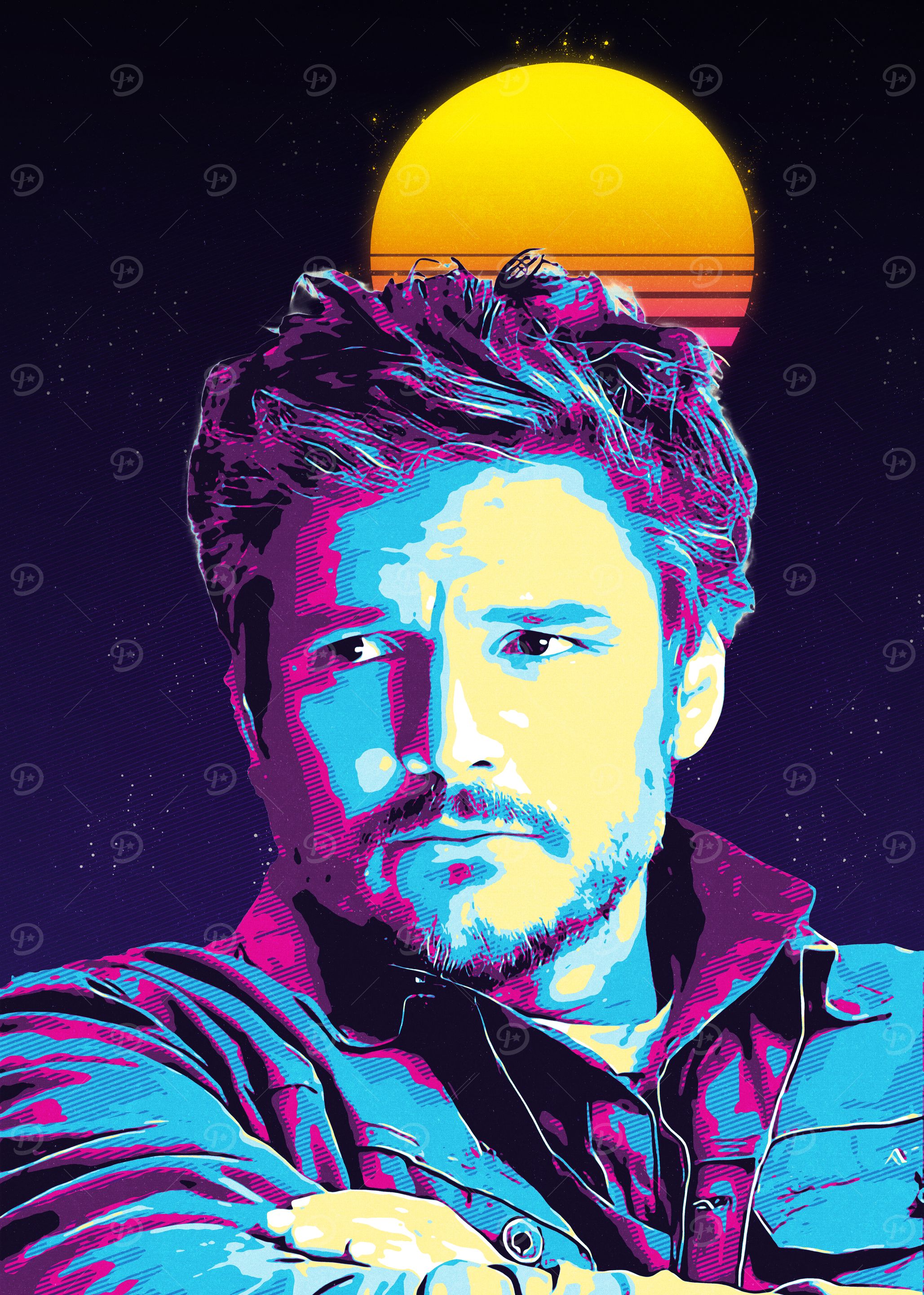 Pedro Pascal Retro Portrait
