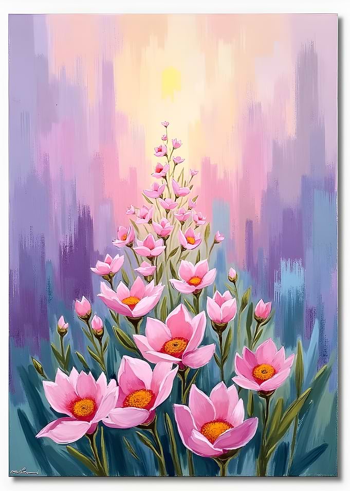 Pink Flowers Painting