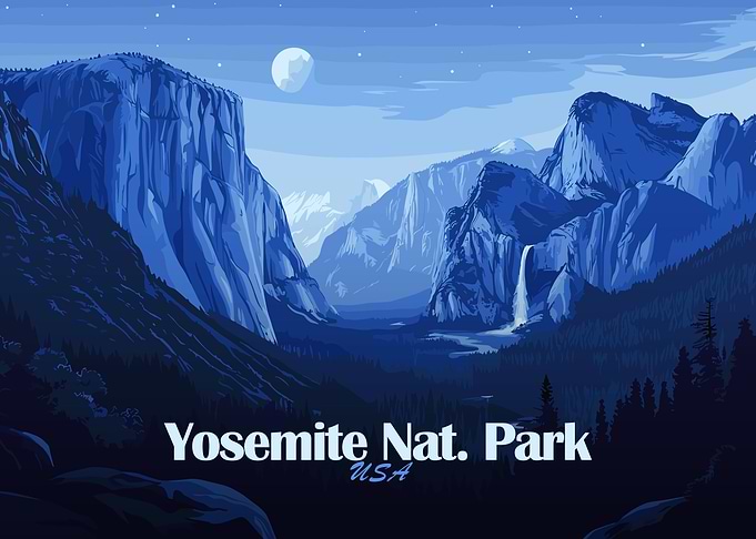 Yosemite National Park Blue Landscape