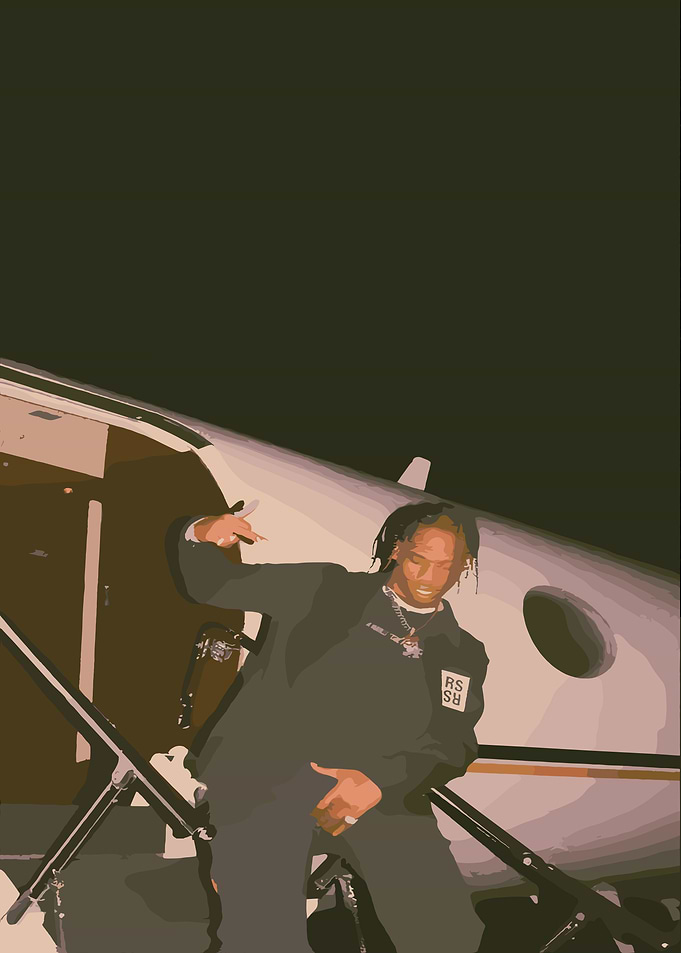 Travis Scott on Private Jet