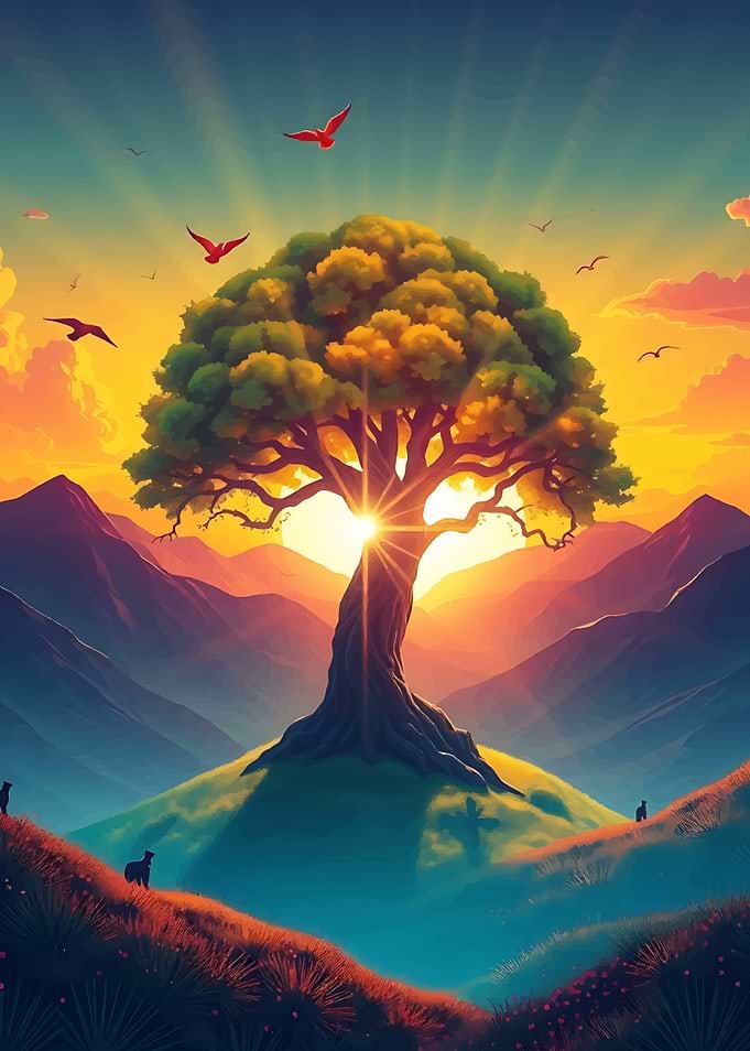 Tree of Life Sunset Landscape