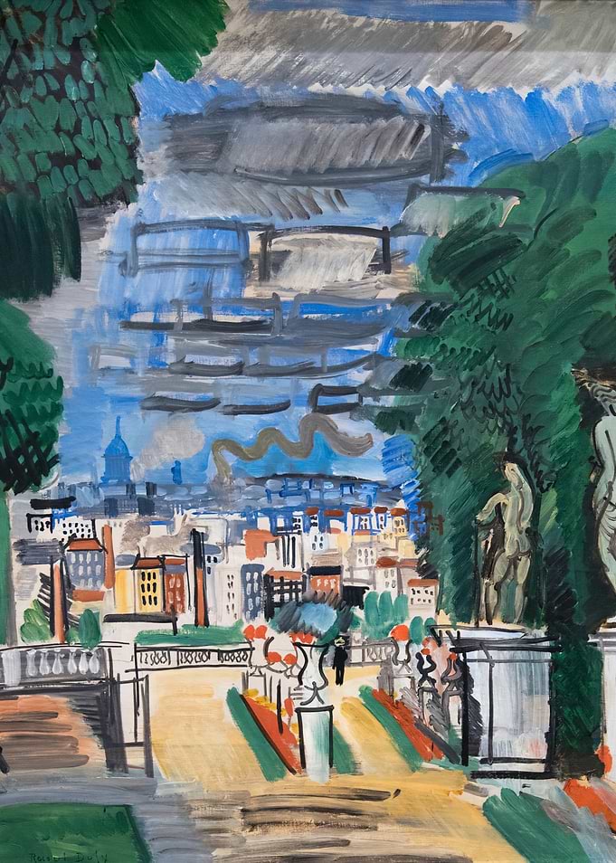Cityscape Painting with Park View