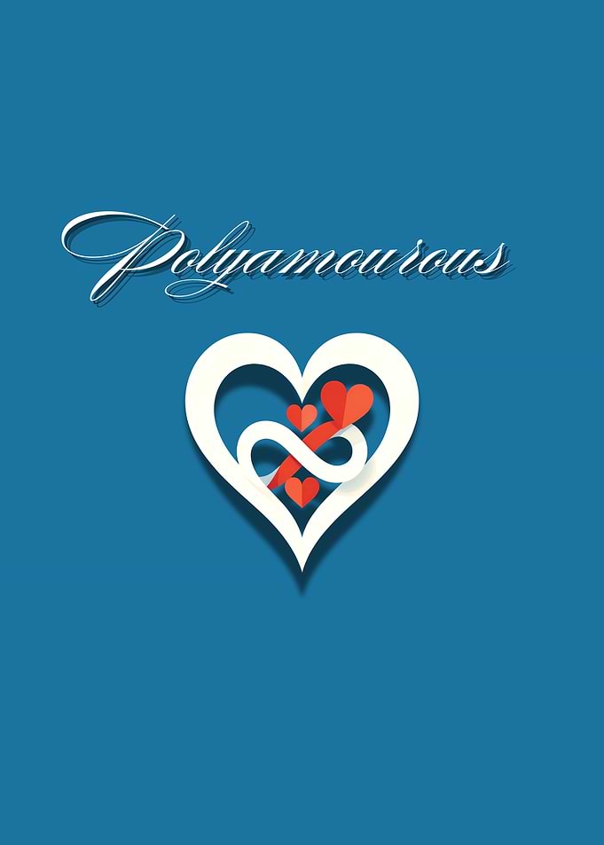 Polyamorous Heart Symbol on Blue