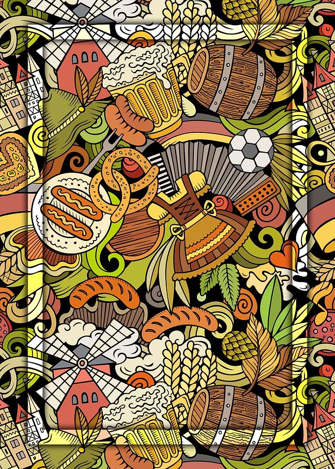 Germany Oktoberfest Doodle Art