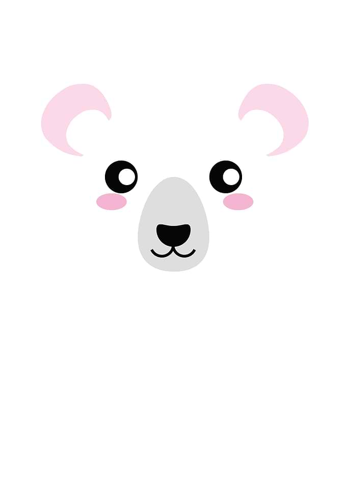 Cute Cartoon Polar Bear Face