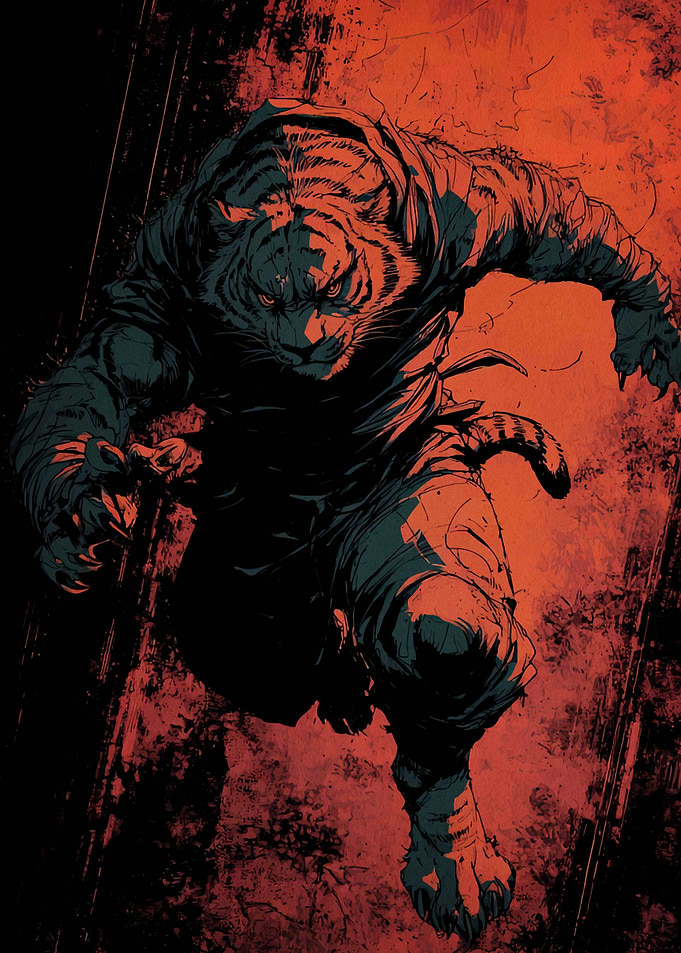 Tiger Warrior Comic Art