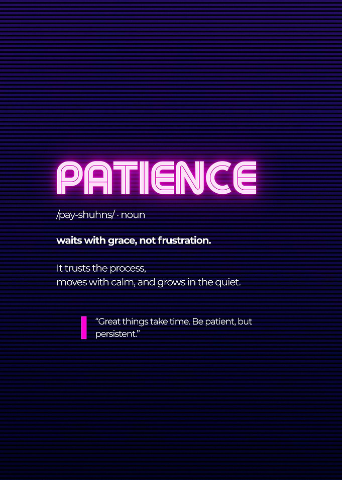 Patience Neon Text Art